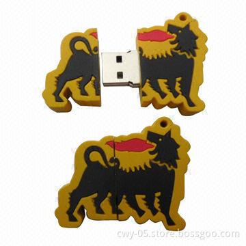 Animal Style PVC USB Flash Drives, Available in Various Capacities